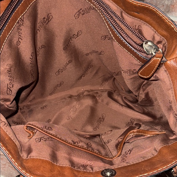 Women’s Fossil Brown Leather Tote Bag - Picture 14 of 14